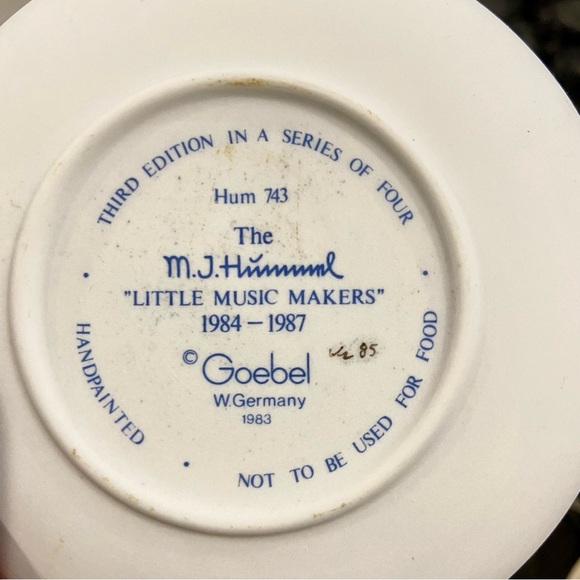 Miniatures Collector Plates 1883 Set 3 Little Music Makers Germany - Picture 6 of 7